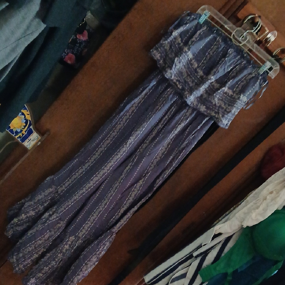 J. Crew Purple Strapless Maxi Dress